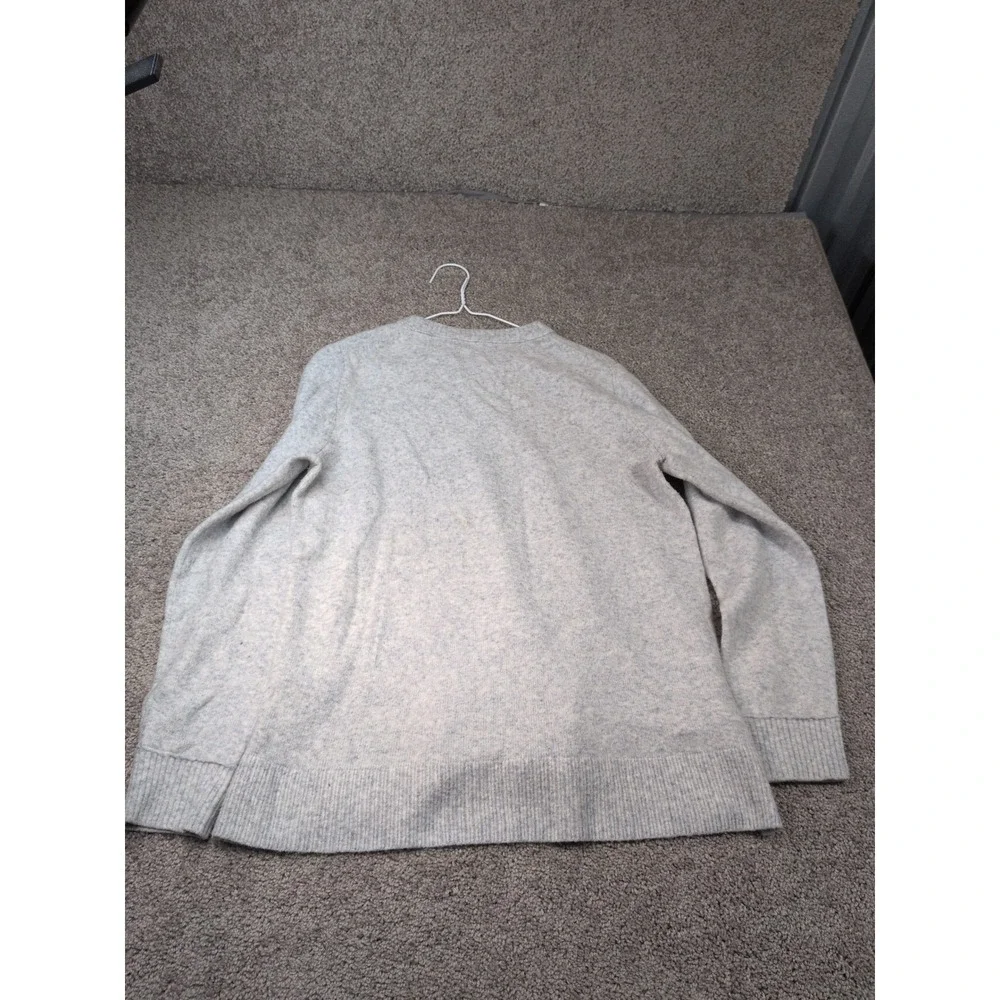 J. Crew Mens Large Heather Light Blue Grey Wool Blend Crewneck Sweater Pullover